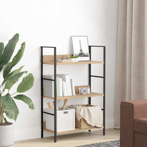 Bücherregal 3 Regalböden Eiche 60×27,6×90,5 cm Holzwerkstoff