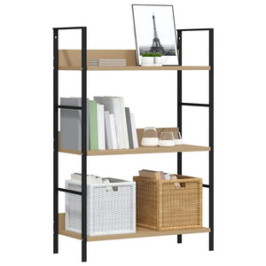 Bücherregal 3 Regalböden Eiche 60×27,6×90,5 cm Holzwerkstoff