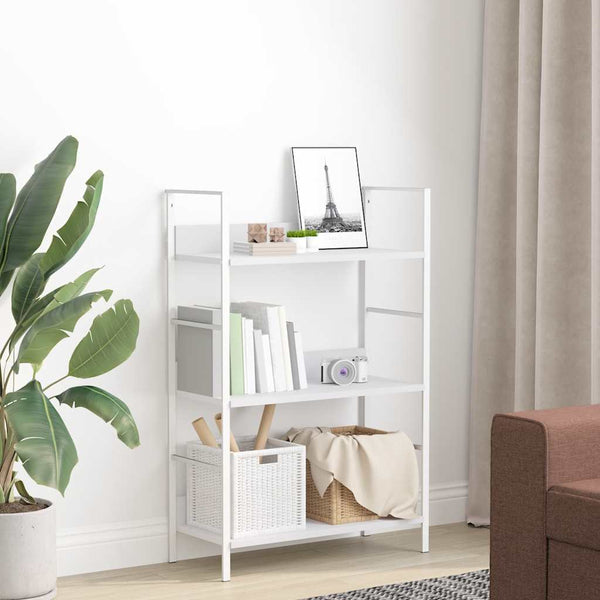 Bücherregal 3 Regalböden Weiß 60×27,6×90,5 cm Holzwerkstoff