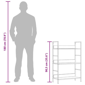 Bücherregal 3 Regalböden Weiß 60×27,6×90,5 cm Holzwerkstoff