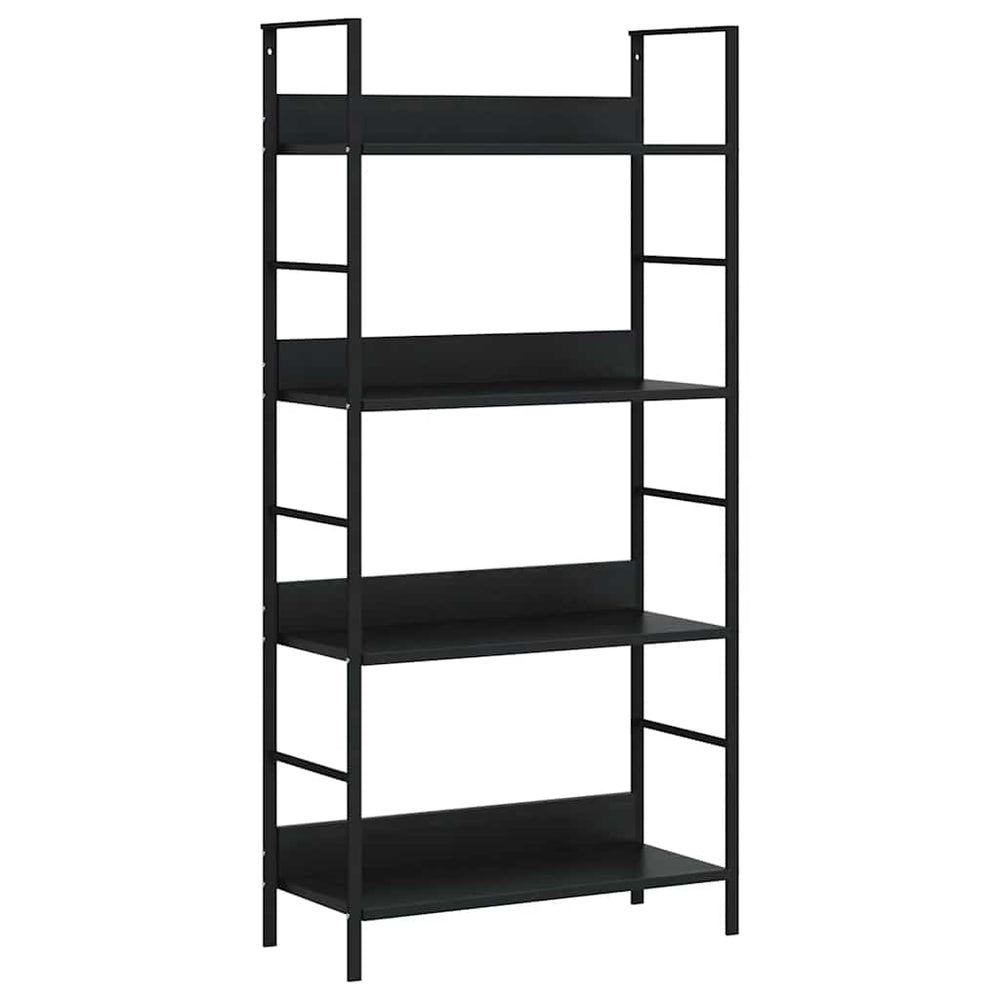 Bücherregal 4 Regalböden Schwarz 60×27,6×124,5 cm Holzwerkstoff
