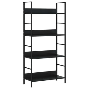 Bücherregal 4 Regalböden Schwarz 60×27,6×124,5 cm Holzwerkstoff