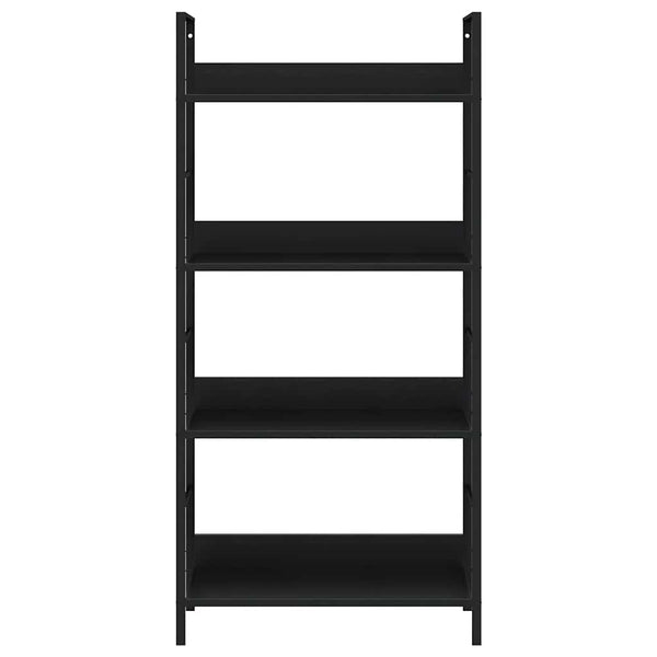 Bücherregal 4 Regalböden Schwarz 60×27,6×124,5 cm Holzwerkstoff