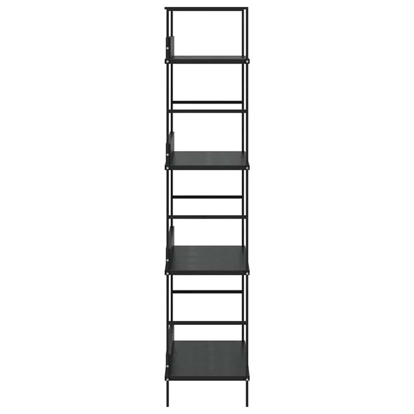 Bücherregal 4 Regalböden Schwarz 60×27,6×124,5 cm Holzwerkstoff