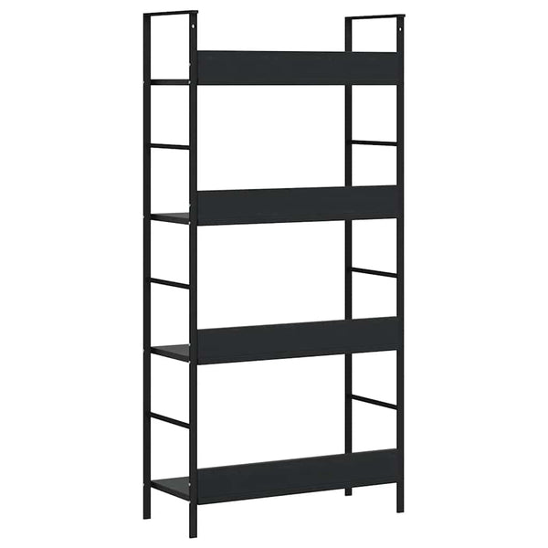 Bücherregal 4 Regalböden Schwarz 60×27,6×124,5 cm Holzwerkstoff