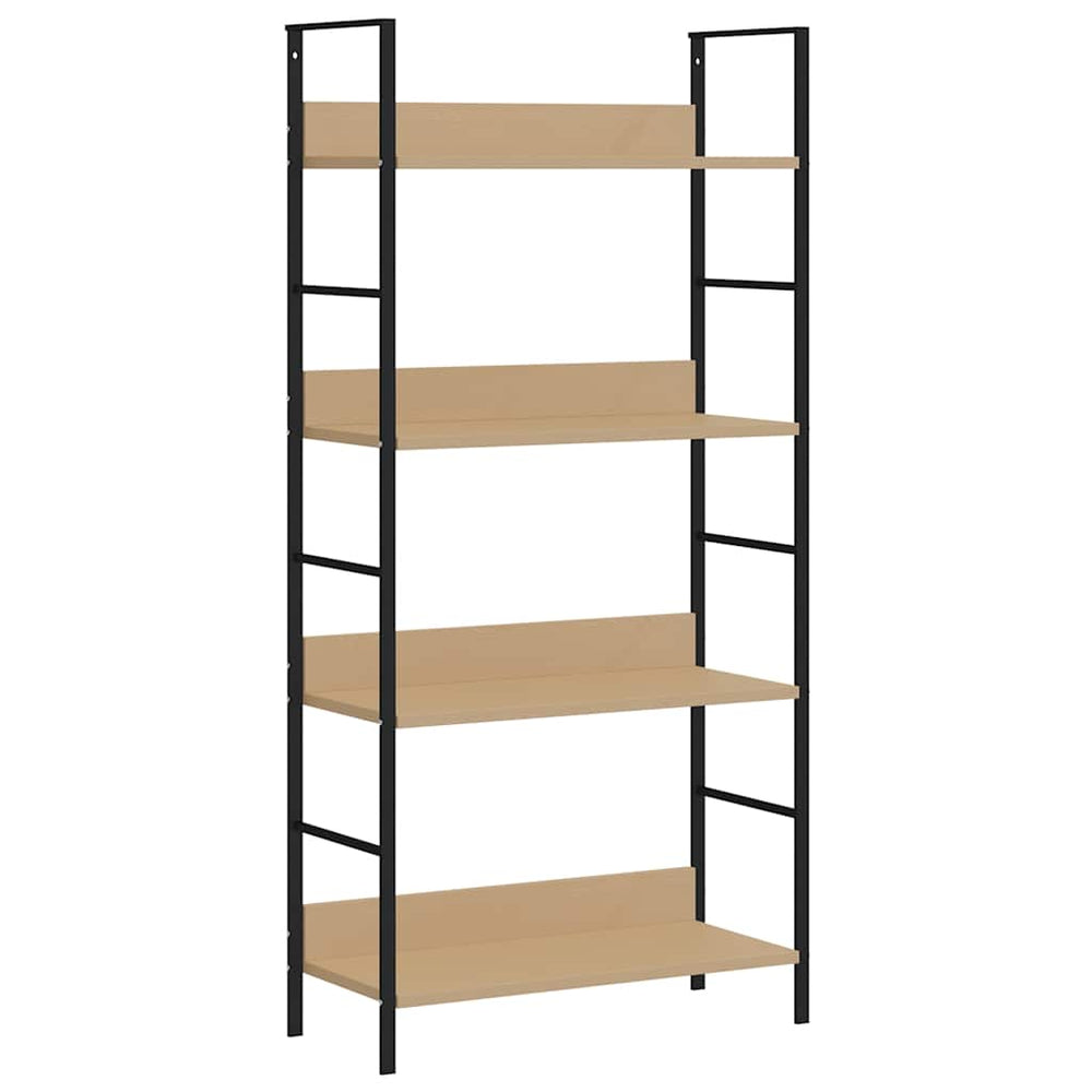 Bücherregal 4 Regalböden Eiche 60×27,6×124,5 cm Holzwerkstoff