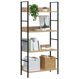 Bücherregal 4 Regalböden Eiche 60×27,6×124,5 cm Holzwerkstoff