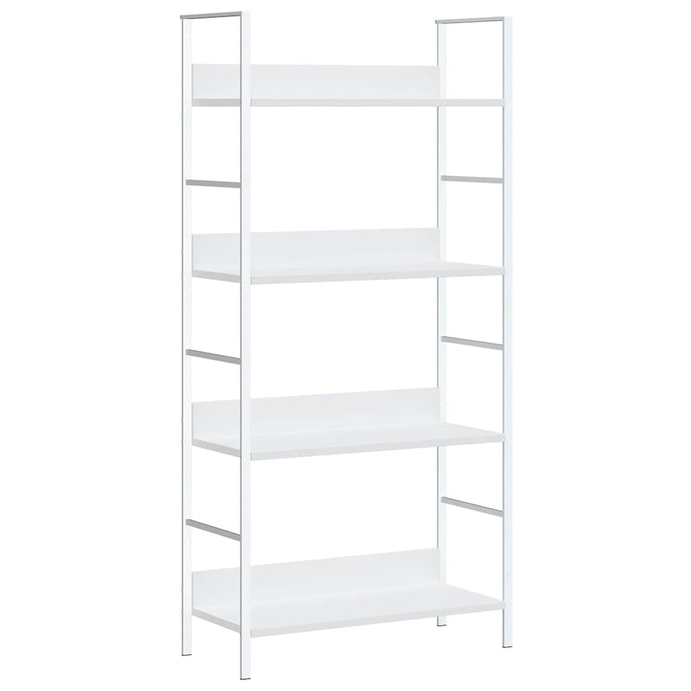 Bücherregal 4 Regalböden Weiß 60×27,6×124,5 cm Holzwerkstoff