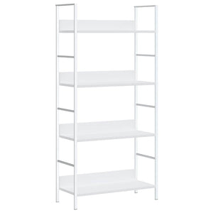 Bücherregal 4 Regalböden Weiß 60×27,6×124,5 cm Holzwerkstoff