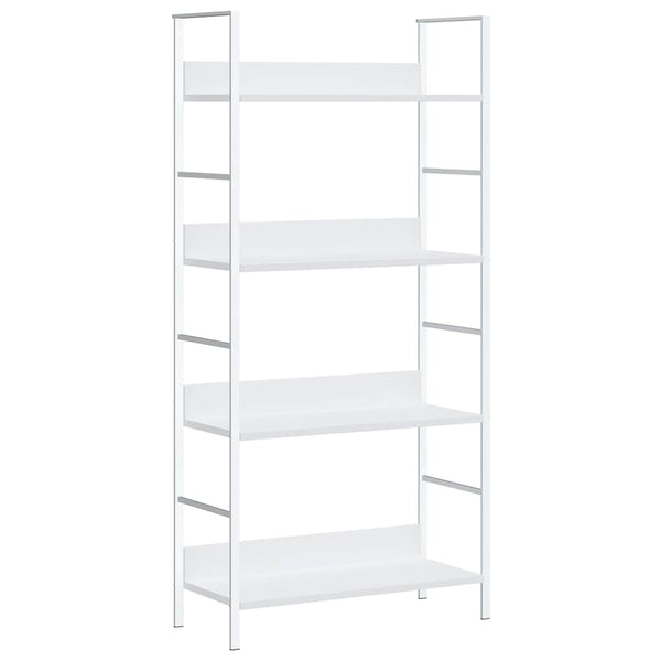 Bücherregal 4 Regalböden Weiß 60×27,6×124,5 cm Holzwerkstoff