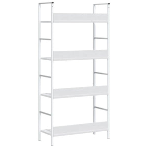 Bücherregal 4 Regalböden Weiß 60×27,6×124,5 cm Holzwerkstoff