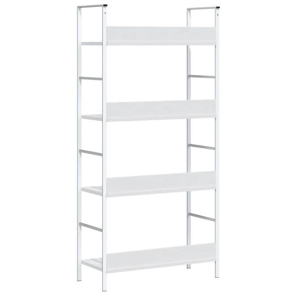 Bücherregal 4 Regalböden Weiß 60×27,6×124,5 cm Holzwerkstoff