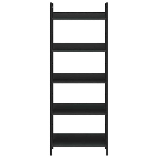 Bücherregal 5 Regalböden Schwarz 60x27,6x158,5 cm Holzwerkstoff