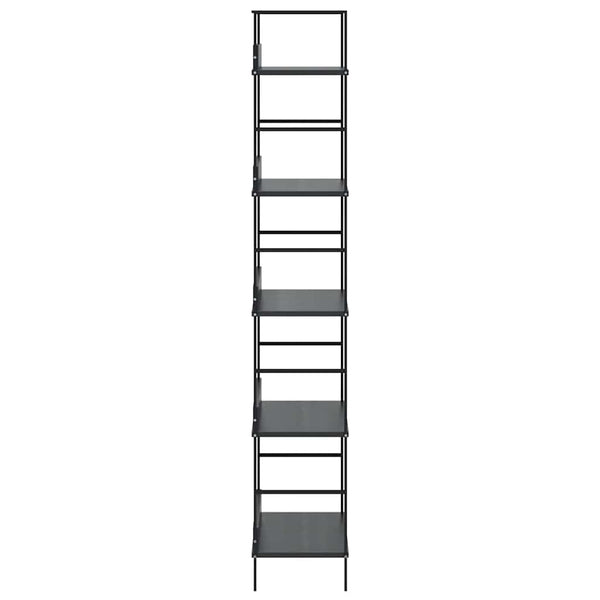 Bücherregal 5 Regalböden Schwarz 60x27,6x158,5 cm Holzwerkstoff