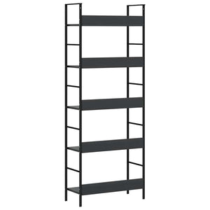 Bücherregal 5 Regalböden Schwarz 60x27,6x158,5 cm Holzwerkstoff
