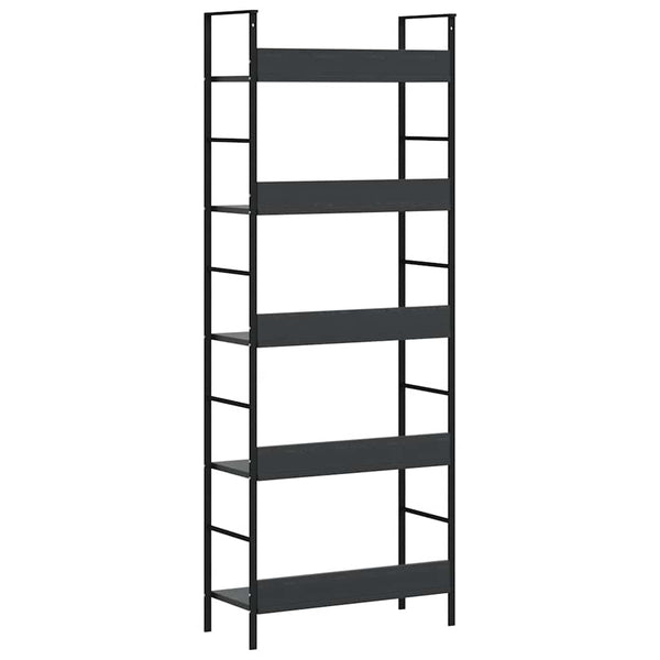 Bücherregal 5 Regalböden Schwarz 60x27,6x158,5 cm Holzwerkstoff