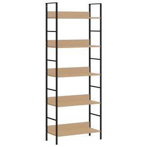 Bücherregal 5 Regalböden Eiche 60x27,6x158,5 cm Holzwerkstoff