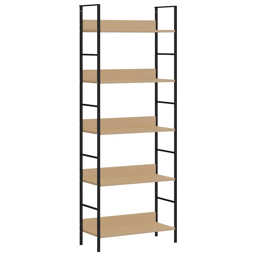 Bücherregal 5 Regalböden Eiche 60x27,6x158,5 cm Holzwerkstoff