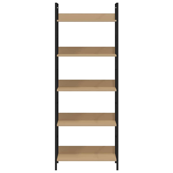 Bücherregal 5 Regalböden Eiche 60x27,6x158,5 cm Holzwerkstoff