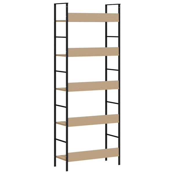 Bücherregal 5 Regalböden Eiche 60x27,6x158,5 cm Holzwerkstoff