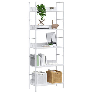 Bücherregal 5 Regalböden Weiß 60x27,6x158,5 cm Holzwerkstoff