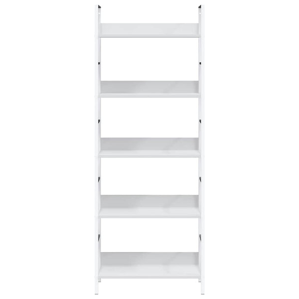Bücherregal 5 Regalböden Weiß 60x27,6x158,5 cm Holzwerkstoff