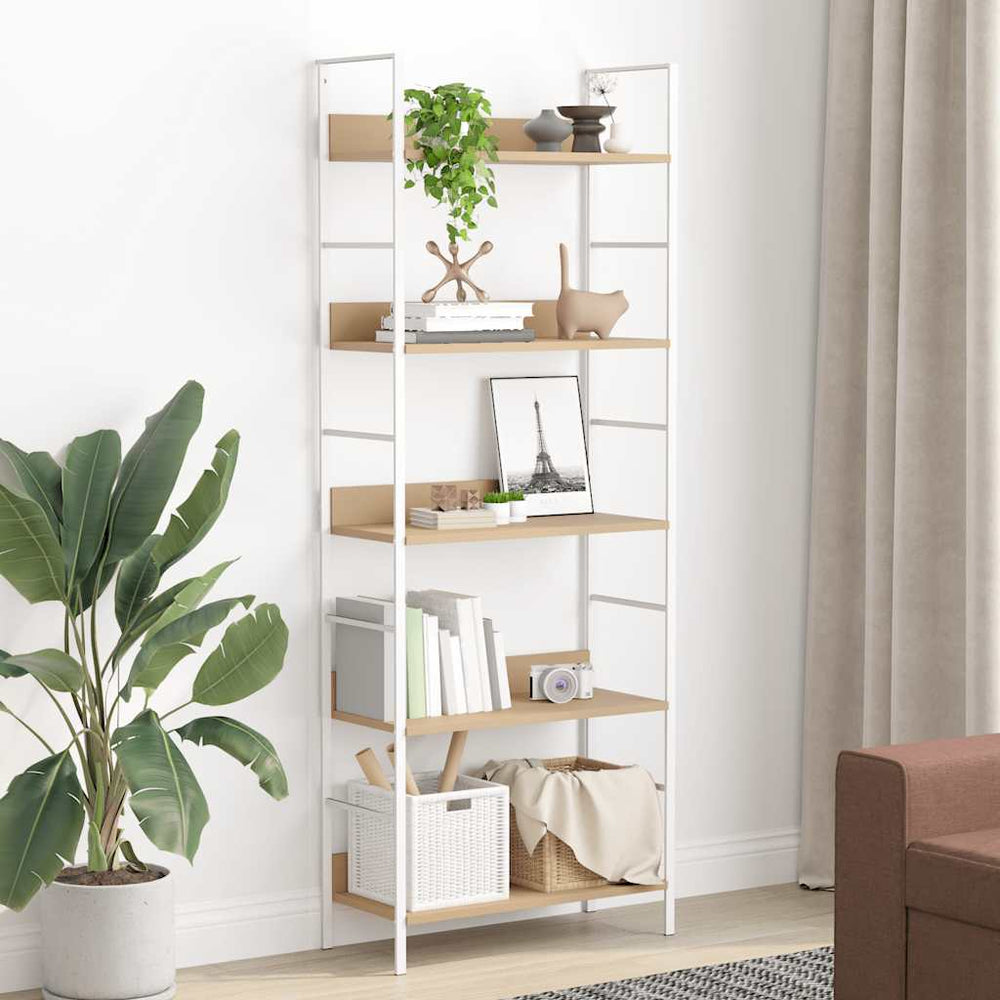 Bücherregal 5 Regalböden Eiche 60x27,6x158,5 cm Holzwerkstoff
