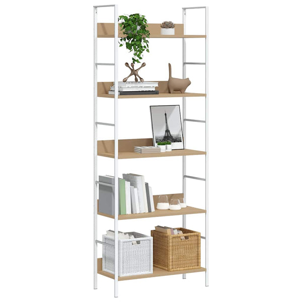 Bücherregal 5 Regalböden Eiche 60x27,6x158,5 cm Holzwerkstoff
