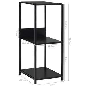 Kleines Bücherregal Schwarz 33,5x39,6x79,7 cm Holzwerkstoff