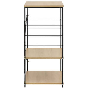 Mikrowellenregal Schwarz Eiche 60×39,6×79,5 cm Holzwerkstoff