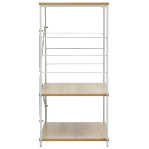 Mikrowellenregal Weiß Eiche 60×39,6×79,5 cm Holzwerkstoff