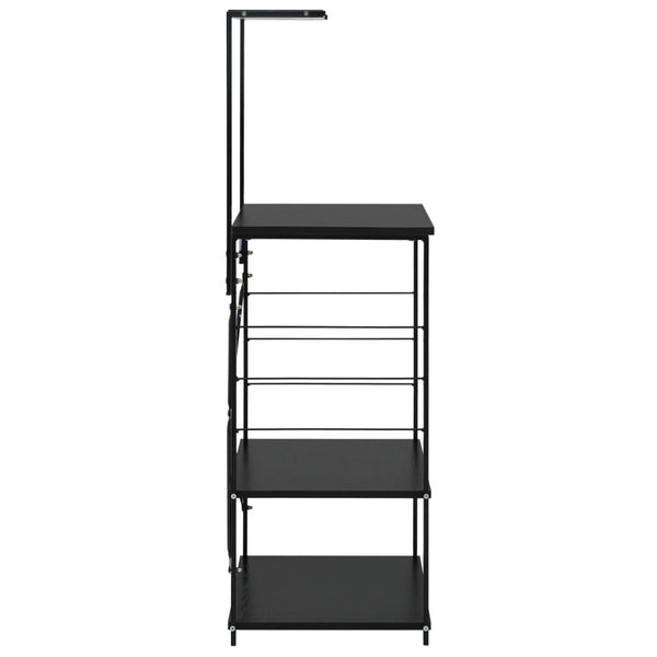 Mikrowellenregal Schwarz 60x39,6x123 cm Holzwerkstoff