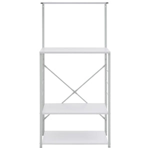 Mikrowellenregal Weiß 60x39,6x123 cm Holzwerkstoff