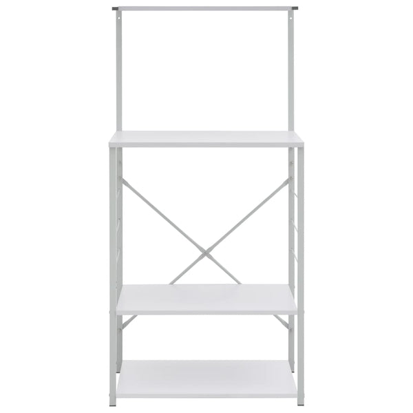 Mikrowellenregal Weiß 60x39,6x123 cm Holzwerkstoff