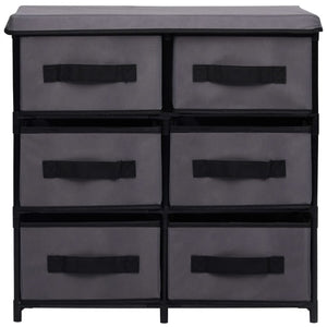 Schrank mit 6 Schubladen 55×29×55 cm Grau Stahl