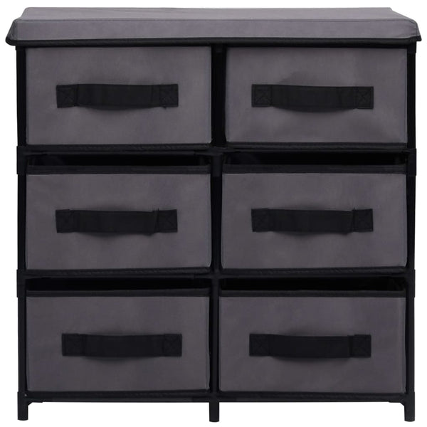 Schrank mit 6 Schubladen 55×29×55 cm Grau Stahl