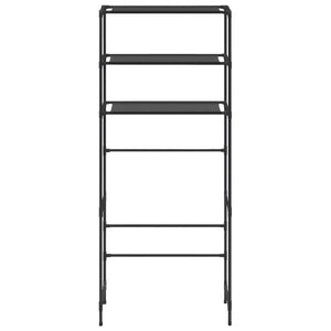 Waschmaschinenregal 3 Ablagen Schwarz 69x28x169 cm