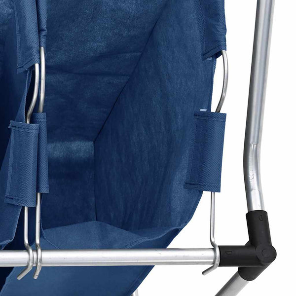Wäschesortierer mit 4 Taschen Blau Stahl