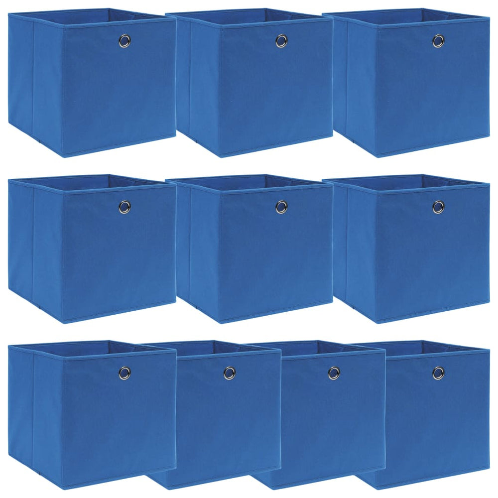 Aufbewahrungsboxen 10 Stk. Blau 32x32x32 cm Stoff