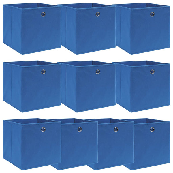 Aufbewahrungsboxen 10 Stk. Blau 32x32x32 cm Stoff