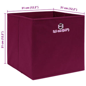 Aufbewahrungsboxen 10 Stk. Dunkelrot 32x32x32 cm Stoff