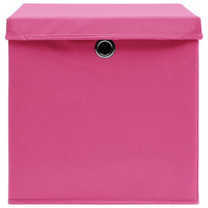 Aufbewahrungsboxen mit Deckeln 4 Stk. Rosa 32x32x32 cm Stoff