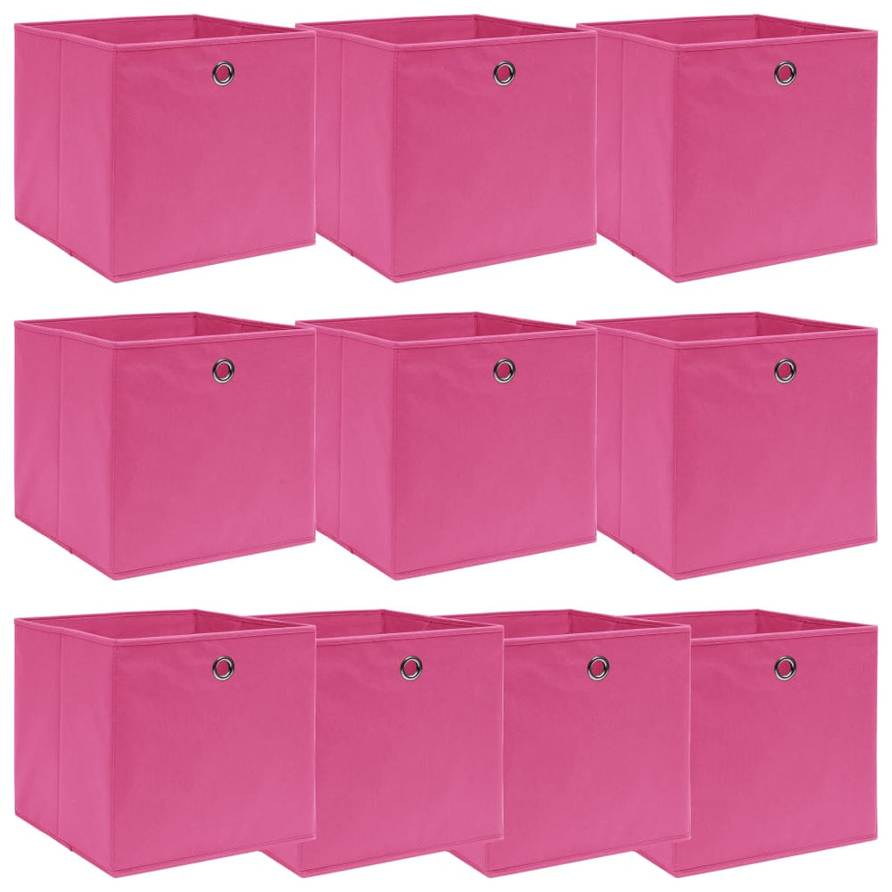 Aufbewahrungsboxen 10 Stk. Rosa 32x32x32 cm Stoff