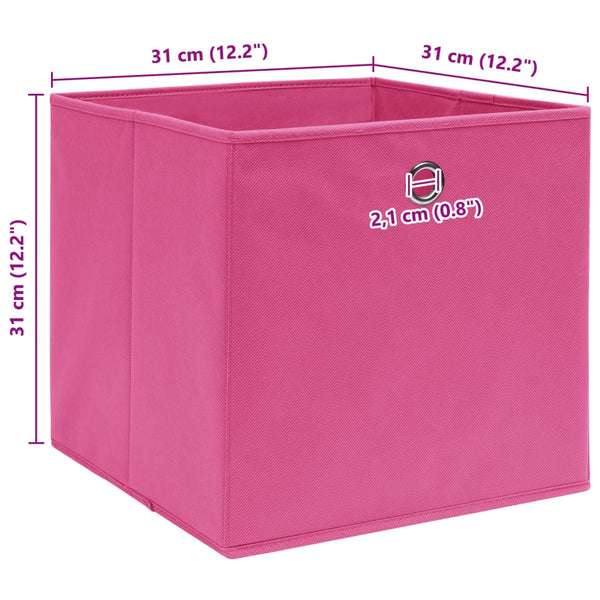 Aufbewahrungsboxen 10 Stk. Rosa 32x32x32 cm Stoff