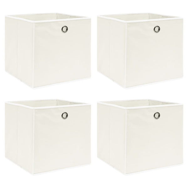 Aufbewahrungsboxen 4 Stk. Weiß 32x32x32 cm Stoff