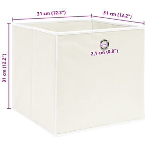 Aufbewahrungsboxen 4 Stk. Weiß 32x32x32 cm Stoff
