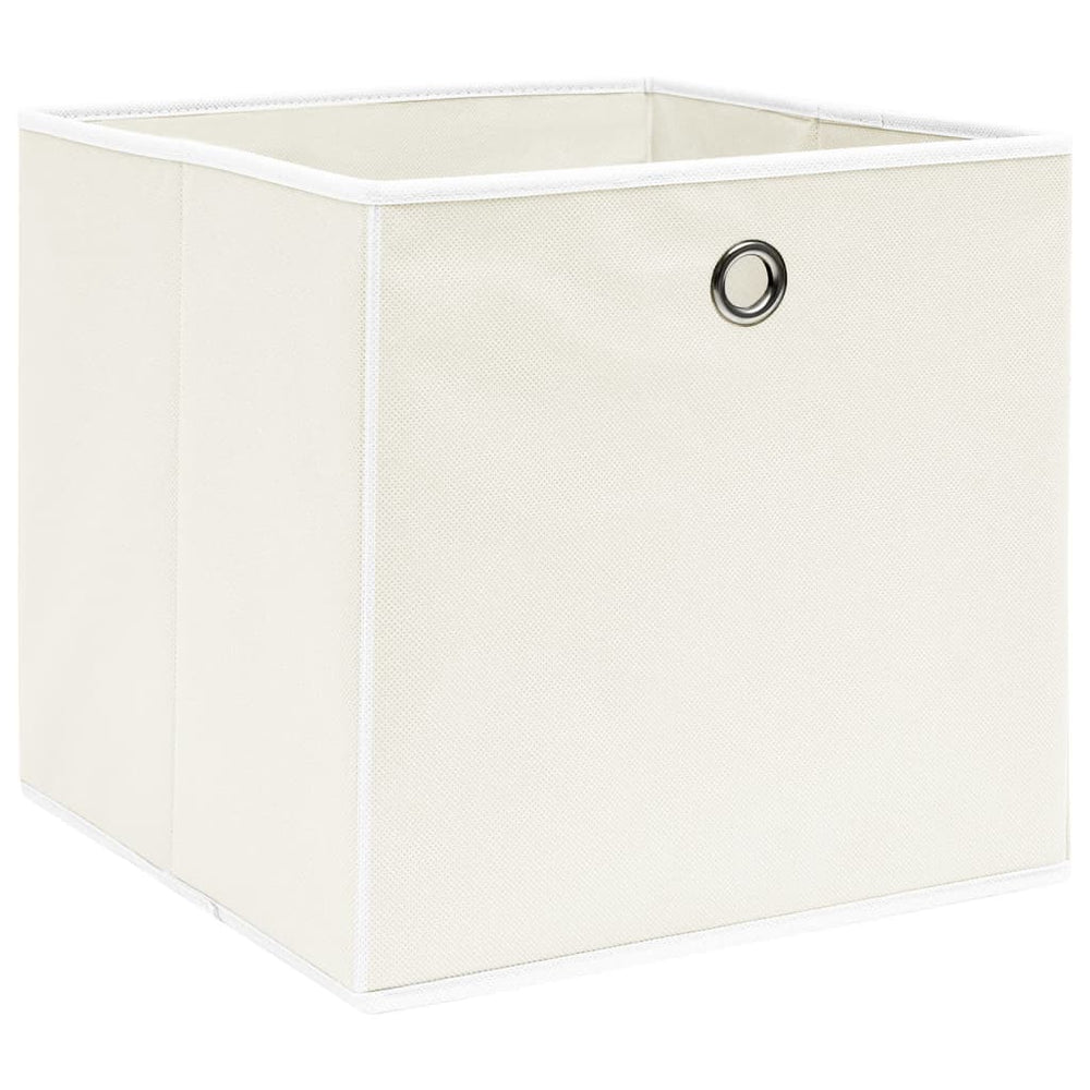 Aufbewahrungsboxen 10 Stk. Weiß 32x32x32 cm Stoff