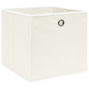 Aufbewahrungsboxen 10 Stk. Weiß 32x32x32 cm Stoff