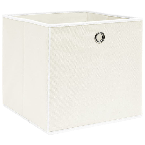 Aufbewahrungsboxen 10 Stk. Weiß 32x32x32 cm Stoff