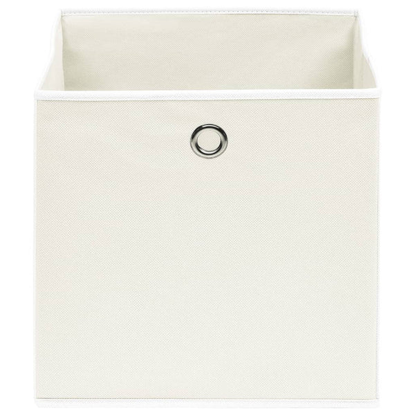 Aufbewahrungsboxen 10 Stk. Weiß 32x32x32 cm Stoff